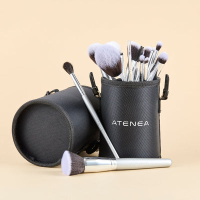 Kit De Brochas De Maquillaje Silver 16Pzs - Atenea