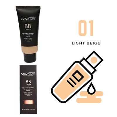 BB Cream Base para Maquillaje de alta cobertura con Colágeno+Vitamina E (C113) - Exotik Store